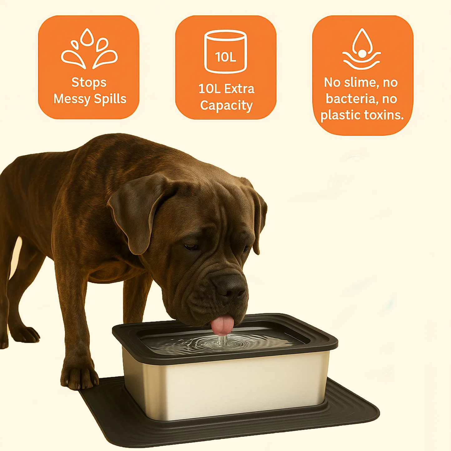 PawHammr™ Anti-Spill Stainless Hydration Bowl 10L